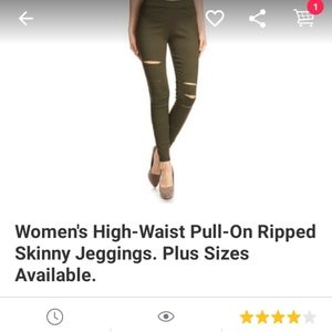 Jeggings olive green